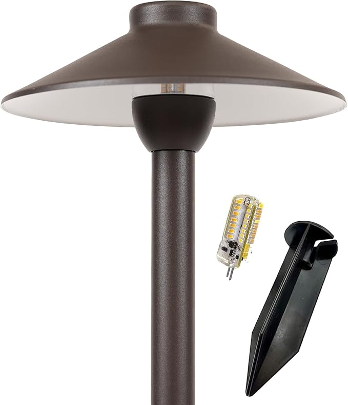 LED Pathway 128 Landscape Light 12V Solid Aluminum Low Voltage LED Light G4 3.5W 2700K Bulb Outdoor Mushroom Security Garden Patio Deck Pool Area Light Beautiful Bright Long Lasting