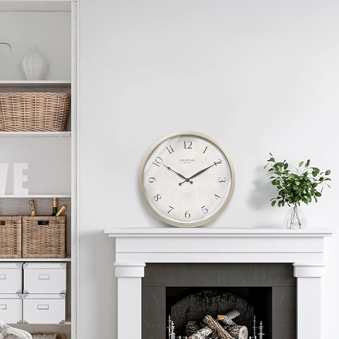 12 Inch Small Modern Farmhouse Wall Clock, Non Ticking Silent Clock, Modern and Vintage (Morning Silver)