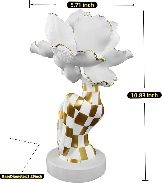 African Statues for Home Decor, Sculptures Decorations for Living Room, 11'' African Lady Art Bust Figurines, African Modern Aesthetic Ornament for Shelf and Tables, Décor Accents Gifts for Women