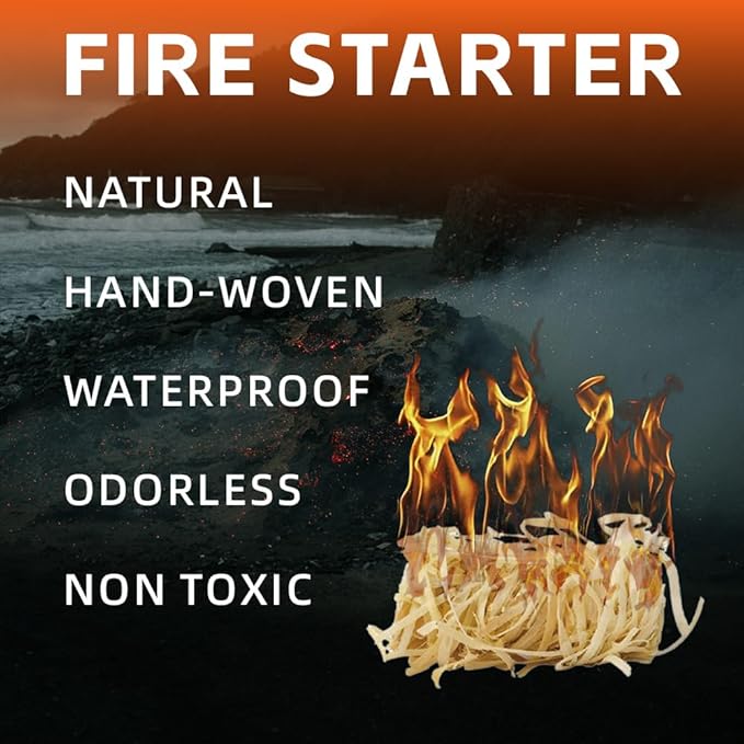 80pcs Natural Fire Starters - All Weather Waterproof Firelighters for Campfire, Grill, BBQ, Fire Pit, Fireplace, Wood Stove, Pizza Oven | Charcoal Starter, Odorless & Eco-Friendly