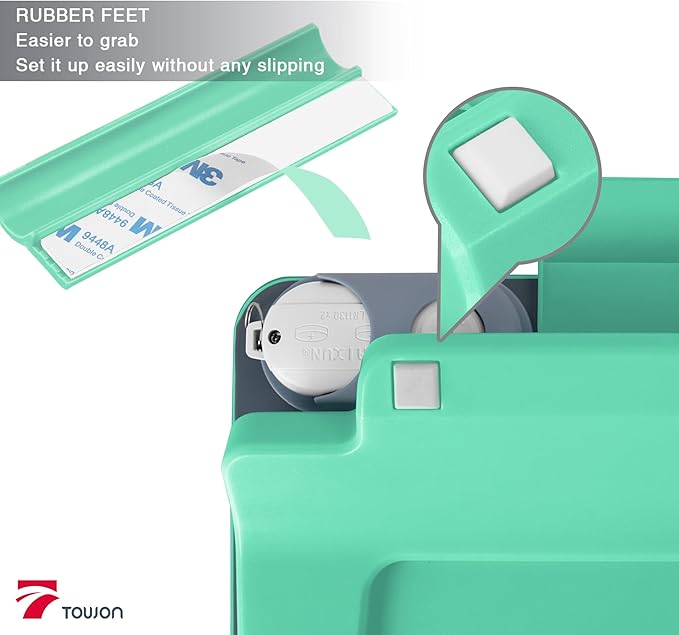 Small Glass Desk Whiteboard Dry-Erase Board with Clock, Small Travel Clock Keychain with Desk Notepad, Time Table Whiteboard for Desk Digital LED Light Display, 8x6 in with Accessories, Turquoise