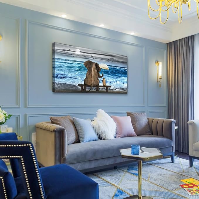 MHARTK66 Canvas Art - Abstract Ocean Beach Wall Decor For Living Room, Bedroom & Office