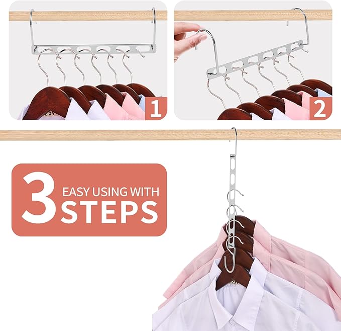 Hangers Space Saving, 12 Pack Metal Hanger Organizer, Closet Space Savers, Collapsible Magic Hangers for Heavy Clothes, Closet Organizers and Storage, College Dorm Room Essentials