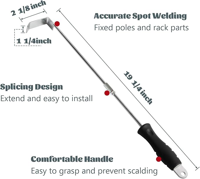 Ash Tool and Ash Pan fit Big Size Green Egg,Stainless Steel Grill Cleaning Tools Set for Big Green Color Egg Primo and Other Charcoal Kamado Stove