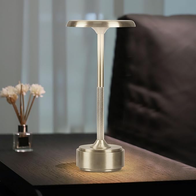 Small Table Lamp With 5200mah Battery - Rechargeable Desk Lamp For Cozy Nights, Usb-C Fast Charging & Stepless Dimming, Cordless Table Lamp With 3 Lighting Modes For Bedroom, Office & Travel(Silver)