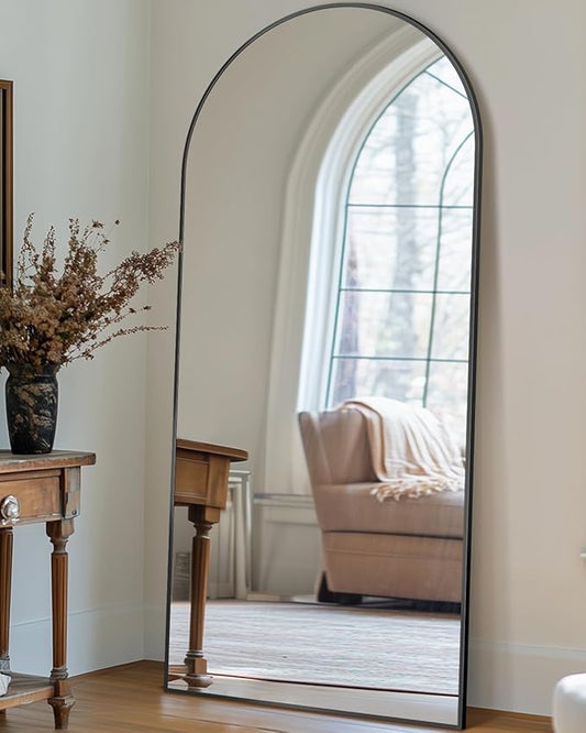 Antok Full Length Mirror, 71"x28" Arched Floor Mirror, Full Body Mirrors with Stand, Wall Mounted Mirrors for Bedroom Living Room, Black