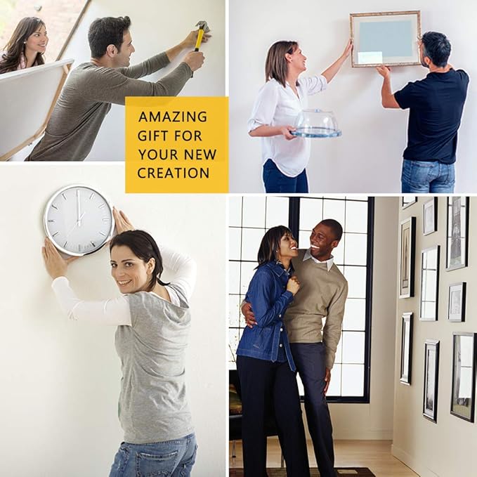 Picture Hangers (50 Pcs-50lbs), FUZANWJ Heavy Duty Picture Hooks with Nails Professional Picture Hanging Kit on Wooden/Drywall for Canvas, Office Pictures, Clock, House Decoration