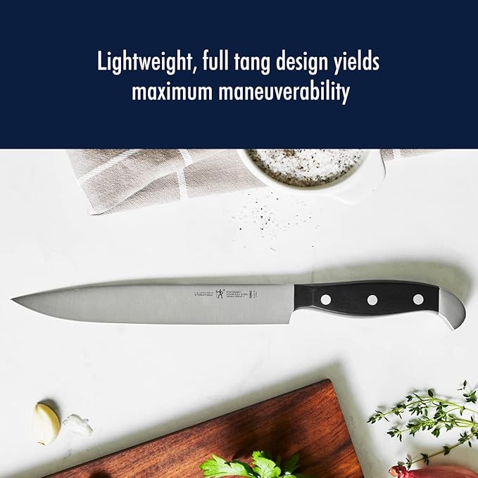 HENCKELS Statement Razor-Sharp 8-inch Slicing Knife, German Engineered Informed by 100+ Years of Mastery, Black/Stainless Steel