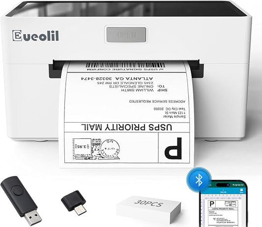 Thermal Label Printer, Compatible with Android、iPhone、Windows＆Mac,Maximum Support 4×6 Thermal Label Paper,Widely Used for Home＆Small Businesses and Shipping Label