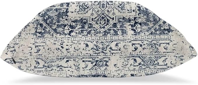 Boho Pillow Covers 20x20 Set of 2, White Navy Blue Carpet Pattern Outdoor Decorative Throw Pillows Ethnic Rustic Farmhouse Cushion Cases Linen Gifts for Couch Sofa Decor