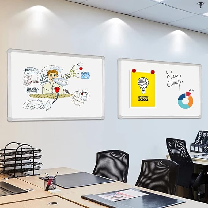 DEVELOP Large Magnetic Dry Erase Board 36 x 72 Inch, Wall Mounted Whiteboard with Aluminium Frame & Detachable Marker Tray 3' x 6', Magnetic White Board for Home School Office