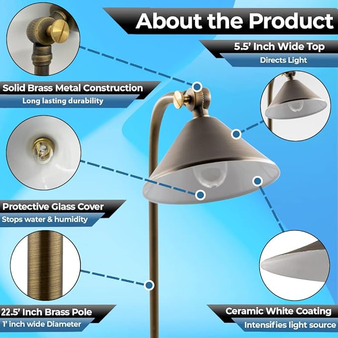 LED Pathway 127 Landscape Light 12V Brass Low Voltage 4W G4 LED Light Bulb Warm White Included Outdoor Mushroom Security Garden Patio Area Light Beautiful Bright Long Lasting (2 Pack)