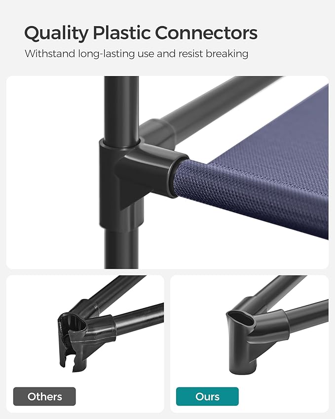 SONGMICS Portable Closet, Wardrobe Closet Organizer with Cover, 4 Hanging Rods and Shelves, 4 Side Pockets, 66.9 x 17.7 x 65.7 Inches, Large Capacity for Bedroom, Living Room, Dark Blue URYG094I02