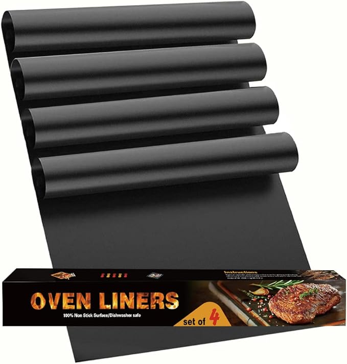 Oven Liners for Bottom, Large Thick Heavy Duty 100% Non-stick Reusable Teflon Mat, Baking Mat for Electric, Gas, Toaster Ovens, Grills, Kitchen Friendly Cooking Accessory (16.25x23)