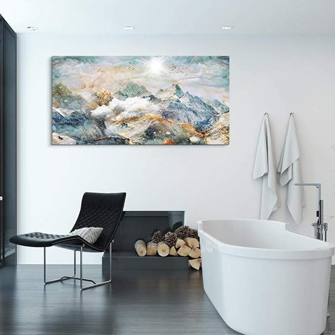 DZRWUBHS Large Size Abstract Canvas Wall Art For Living Room Wall Decorations For Bedroom Office Wall Decor Abstract Mountain Wall Painting Framed Pictures Artwork Farmhouse Home Decor Art 30"X60"