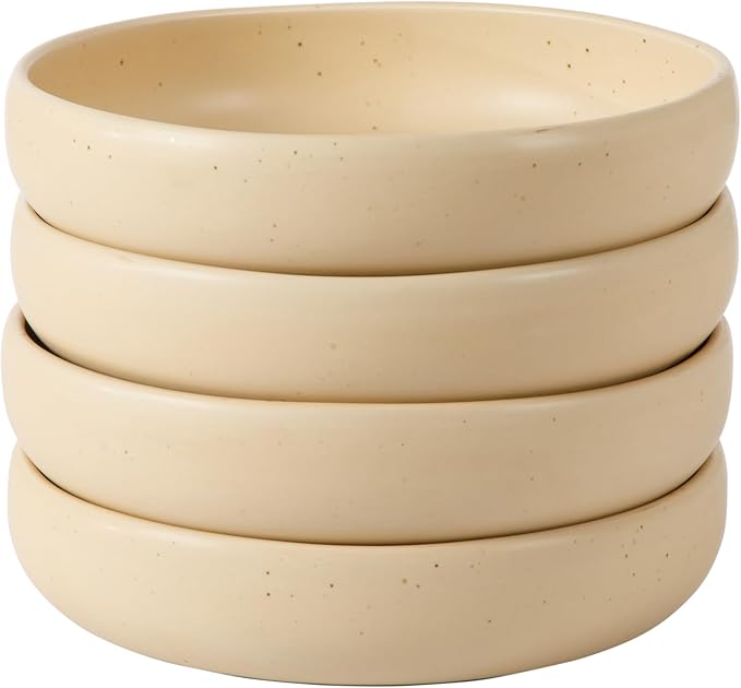 Bloomhouse Corsica Clay 4 Piece Meal, Dinner, Pasta Bowl Set - Cappuccino Cream