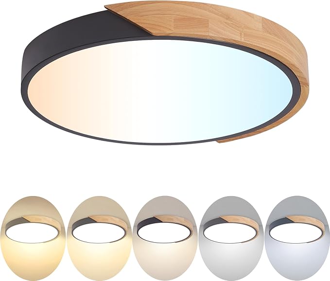 LED Flush Mount Ceiling Light Fixture 16 inch,36W Kitchen Light Fixtures Ceiling Mount 5CCT, Dimmable Close to Ceiling Light for Bedroom, Bathroom, Living Room