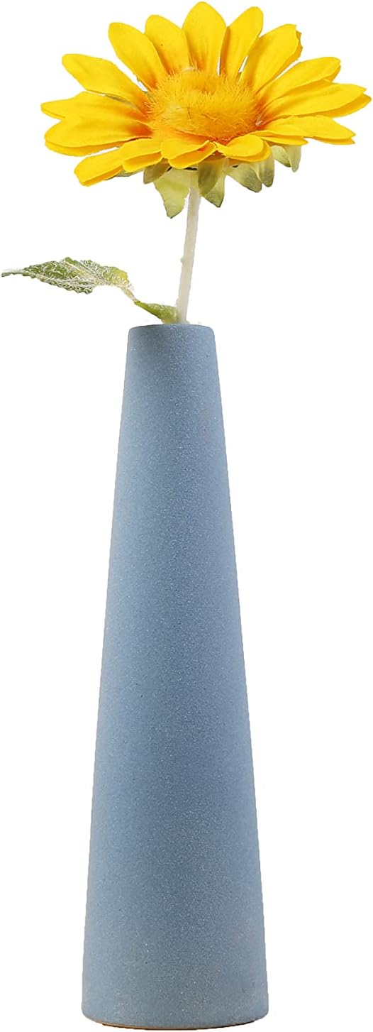 Ceramic Vase, Modern Home Decor Ceramic Vase, Frosted Porcelain Vase, Grey Minimalist Vase,Living Room Decoration，Ideal Shelf, Best Decoration. (Blue)