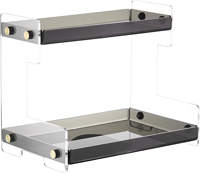 FFK Bathroom Organizer Countertop,2 Tier Bathroom Counter Organizer Kitchen Spice Rack Cosmetic Organizer,Countertop Storage Shelf for Bathroom, Kitchen, Living Room, Bedroom, Dressing Table