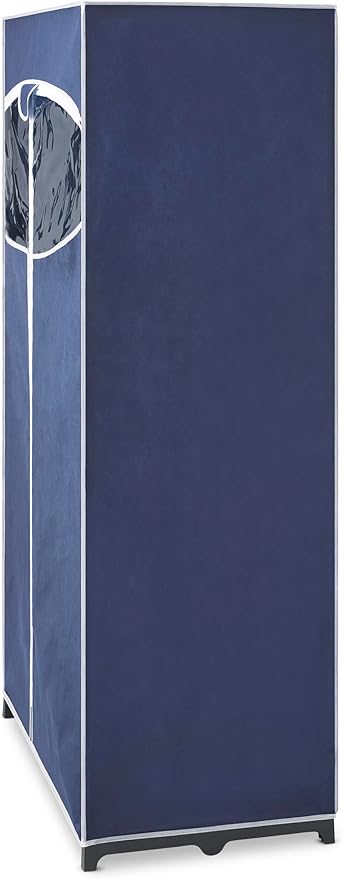 Whitmor 36-inch Clothes Closet - Double Door Portable Closet - Store Seasonal Clothing - Blue Fabric Cover