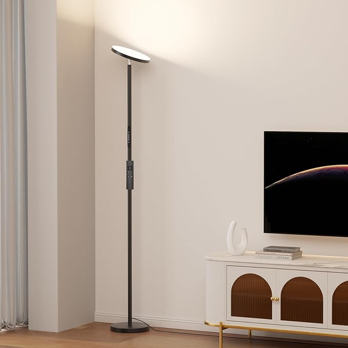 Floor Lamps for Living Room, 32W 3000LM Super Bright LED Torchiere Floor Lamp with Remote & Touch Control, 69" Tall Standing Lamp with 350°Rotating Head for Reading Office Bedroom