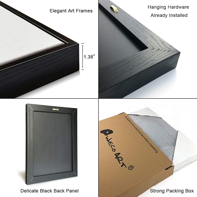 Wieco Art Framed Canvas Wall Art Olive Trees by Van Gogh Oil Paintings Reproduction Artwork Abstract Canvas Prints Wall Art Landscape Pictures for Kitchen Home Office Decorations