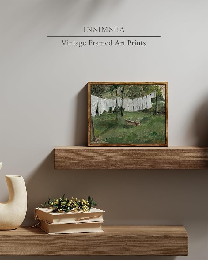 InSimSea Framed Wall Art for Living Room for Living RoomVintage Laundry Room Art Print Antique Oil Painting Country Landscape Vintage Wall Art CanvasFor Living Room Bedroom OfficeGallery 8x10in