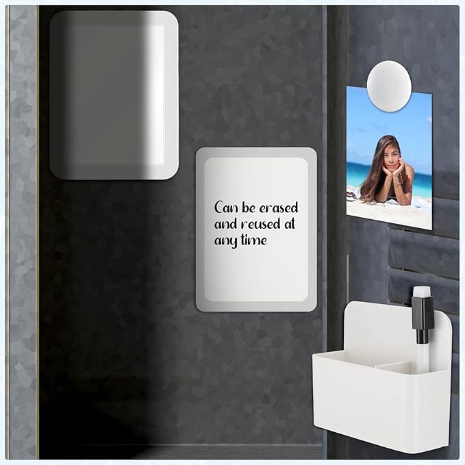 Locker Accessories Kit Back to School Essentials Include Magnetic Wallpaper Mirror Locker Carpet Whiteboard with Dry Erase Marker and Locker Organizer Supplies for Girls School Office (Gray, White)