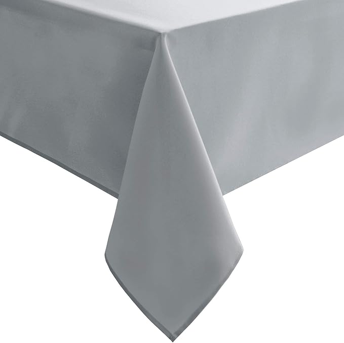 Hiasan Silver Grey Square Tablecloth - Waterproof and Spillproof Washable Fabric Table Cloth for Dining Room Kitchen Party and Outdoor, 70 x 70 Inch