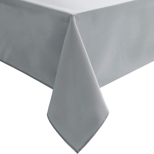Hiasan Silver Grey Rectangle Tablecloth - Waterproof and Spillproof Washable Fabric Table Cloth for Dining Room Kitchen Party and Outdoor, 60 x 84 Inch