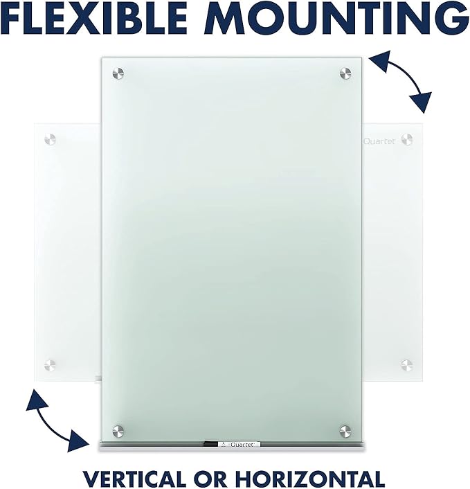 Quartet Glass Whiteboard, Non-Magnetic Dry Erase White Board, 4' x 3', Frosted Surface, Infinity (G4836F)