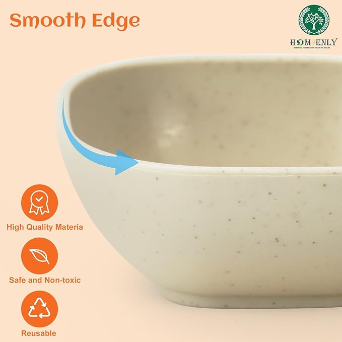 Homienly Soy Sauce Dishes,Wheat Straw Small Bowls Set of 6-4.5 OZ Small Dessert Bowls,Unbreakable Dipping Bowls,Dipping Sauce Cups,Mini Prep Bowls, Dip Bowls for Side Dish - Beige