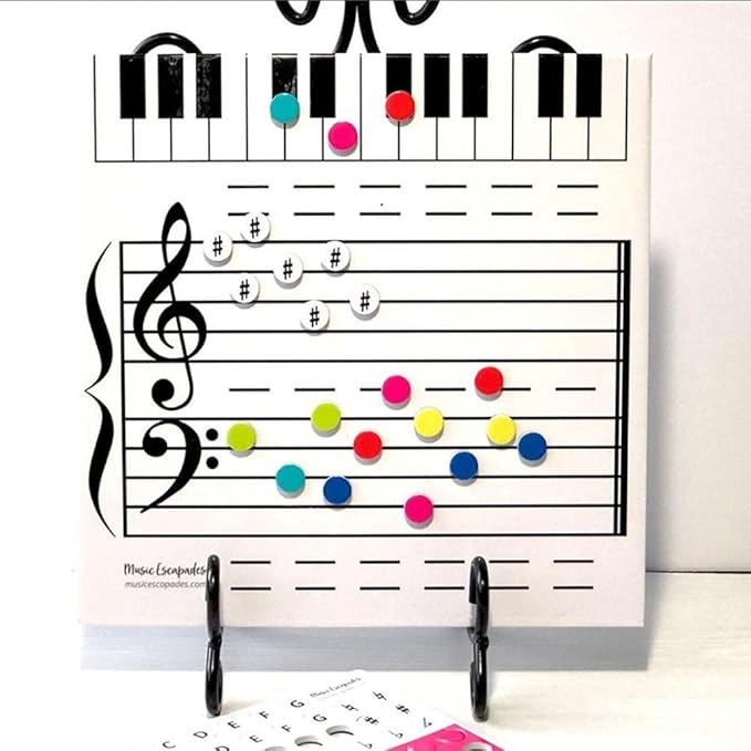 Dry Erase Music Staff White Boards, Magnetic Dry Erase Board Note Reading Borad for Music Lessons Piano Teaching Music Gift, Double Sided Music Staff Whiteboard for Kids Students