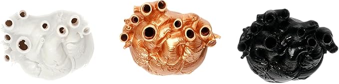 Heart Shaped Resin Vase - Anatomical Human Heart Flower Pot Planter, Nordic Modern Desktop Decor for Farmhouse Living Room, Bedroom, Valentine's Day Gift Home Decoration