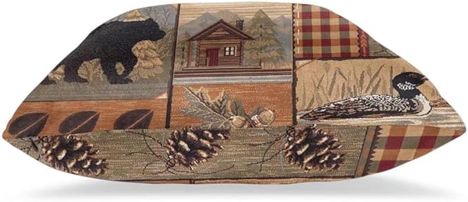 BETGINY Rustic Western Bear Throw Pillows Cover 18X18 Inch Pack of 2, Wildlife Bear Cabin Pillow Covers Linen Square Cushion Animal Deer Pillowscase for Bedroom Home Sofa Decoration