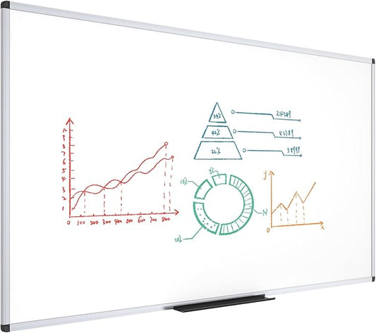 VIZ-PRO Dry Erase Board/Magnetic Whiteboard, 96 x 48 Inches, Large Wall Mounted Board for School Office and Home 8' x 4'