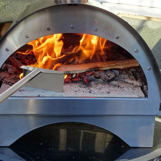 Charcoal Grill Rake Grill Ash Tool Accessories,Charcoal Kettle Grill Pizza Oven Ash Rake Stainless Steel-32 inch