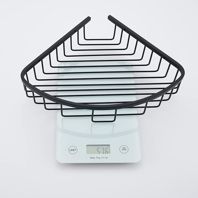 Bathroom Shower Caddy Corner Shelf, Corner-Hollow Design, Ultra Sturdy Rust-Proof Stainless Steel Shelf Organizer Shampoo Holder, Wall Mounted Storage Rack for Bathroom, Matte Black