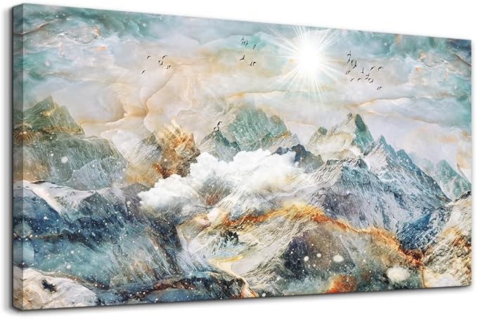 DZRWUBHS Large Size Abstract Canvas Wall Art For Living Room Wall Decorations For Bedroom Office Wall Decor Abstract Mountain Wall Painting Framed Pictures Artwork Farmhouse Home Decor Art 30"X60"