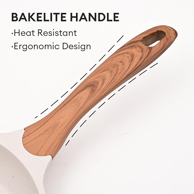 JEETEE 23pcs Pots and Pans Set Non Stick, White Cookware Sets for Kitchen, w/Frying Pans, Saucepans, Sauté & Griddle & Crepe Pan, Induction Cooking Pots (PFOA/PFAS/PFOS Free)