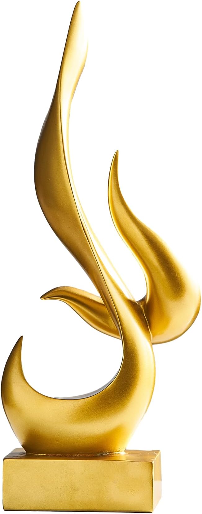 AWNR Abstract Sculpture Gold Decor: Flame Statue Resin Art Figurines Modern Home Decor for Living Room TV Stand Office Shelf Accents Minimalist Centerpiece Table Decorations