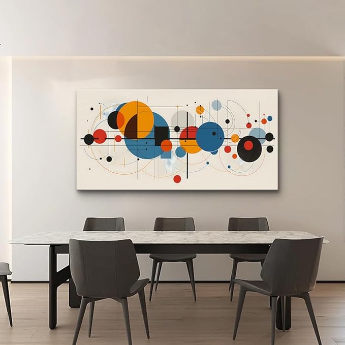 hyidecorart Canvas Wall Art For Living Room Boho Wall Decor For Bedroom Office Wall Decorations Minimalism Abstract Geometric Wall Paintings Ready to Hang Wall Pictures Artwork Modern Home Decor