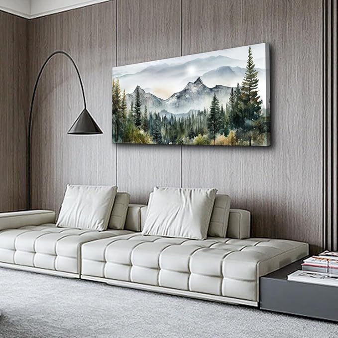 Wapluam Large Canvas Wall Art For Living Room Bedroom Decor Modern Office - Abstract Mountain Landscape Wall Painting Ready To Hang