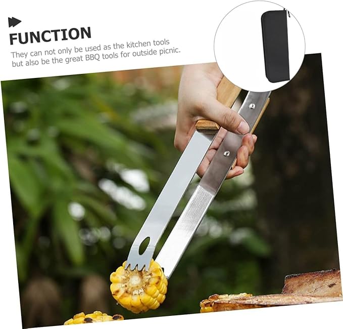 Grill Tools Set Stainless Steel, Grill Utensils Set with Wood Handles, Barbecue Tools Set for Outdoor, Ideal Grill Kit for Cooking. (5A)