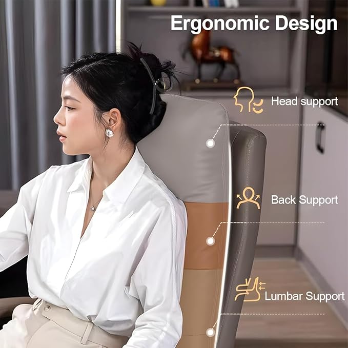 Office Chair with Retractable Footrest, Heavy-Duty Ergonomic Chair, Adjustable Height High Back Computer Gaming Chairs