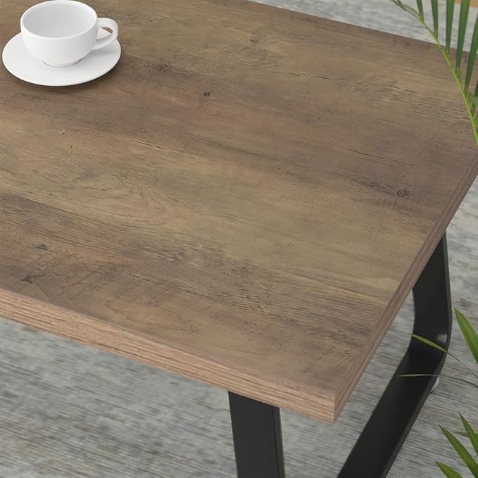 HSH 47" Rustic Industrial Coffee Table - Farmhouse Modern Minimalist Center Table with Wood & Metal Legs,Cocktail Table for Living Room, Bedroom, Home Office, Rustic Oak