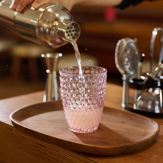 BELLAFORTE Shatterproof Tritan Plastic Short Tumbler, Set of 4, 12 oz - Laguna Beach Drinking Glasses - Unbreakable Glasses for Indoor and Outdoor Use - BPA Free - Pink