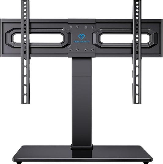 PERLESMITH Universal Swivel TV Stand Mount for 37-80 Inch LCD OLED Flat/Curved Screen TVs-Height Adjustable Table Top TV Stand/Base with Wire Management,VESA 600x400mm up to 99lbs,PSTVS35