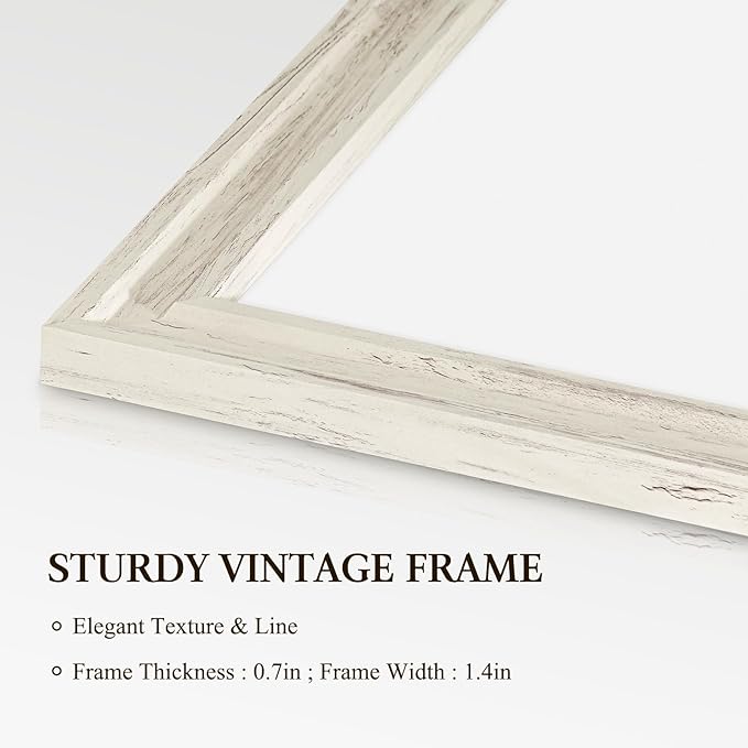 4 THOUGHT Dry Erase Board, 18 x 24 in Magnetic Whiteboard White Vintage Wood Frame Wall-Mounted White Board Decorative Notice Board for School, Office, Home, 6 Magnets 4 Markers 1 Eraser