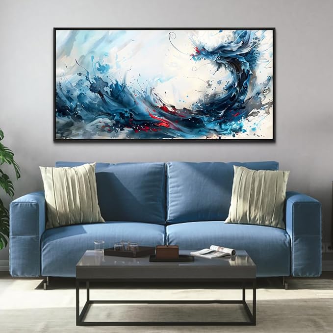 hyidecorart Canvas Prints Wall Art For Living Room Large Abstract Painting Artworks Black Framed Wall Decor Bedroom Hang Pictures For Office Decoration Inspiration Watercolour Posters Hotel Mural